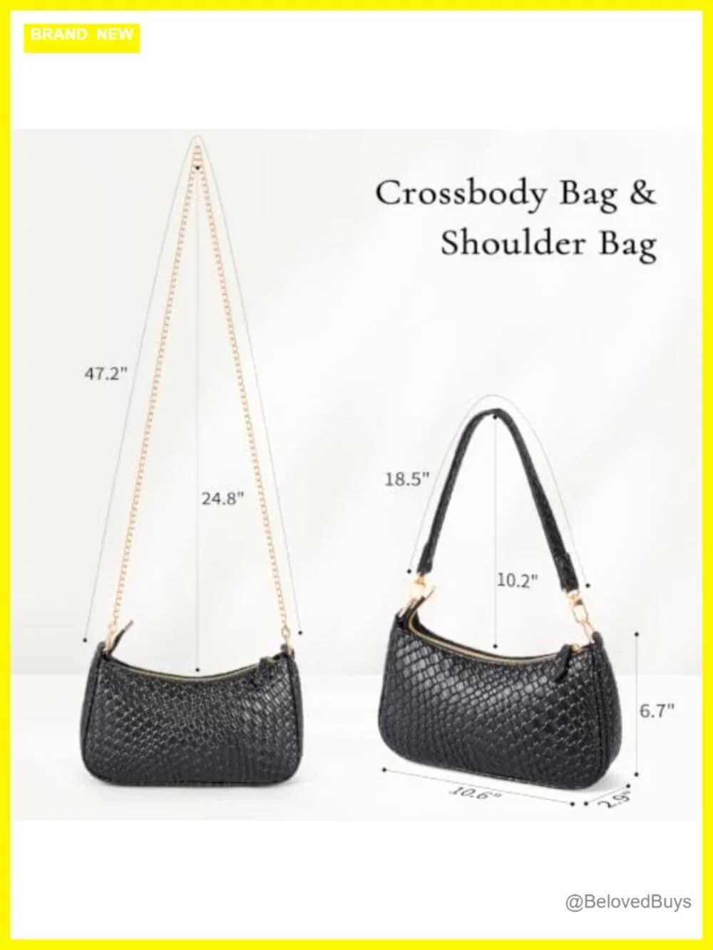Faux Leather Hobo Shoulder Bag with Removable Gold Chain Strap, Small Retro